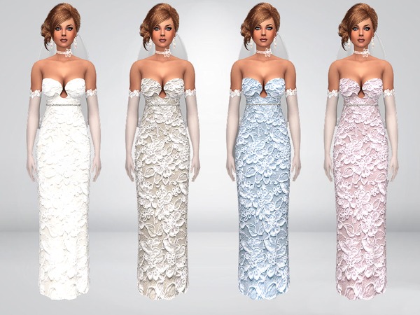 Sims 4 MP Lace Wedding Gown at BTB Sims – MartyP