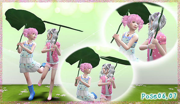 Sims 4 Lotus leaf/Umbrella poses at A luckyday