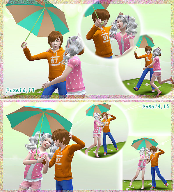 Sims 4 Lotus leaf/Umbrella poses at A luckyday