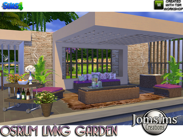 Sims 4 Osrium living garden by jomsims at TSR