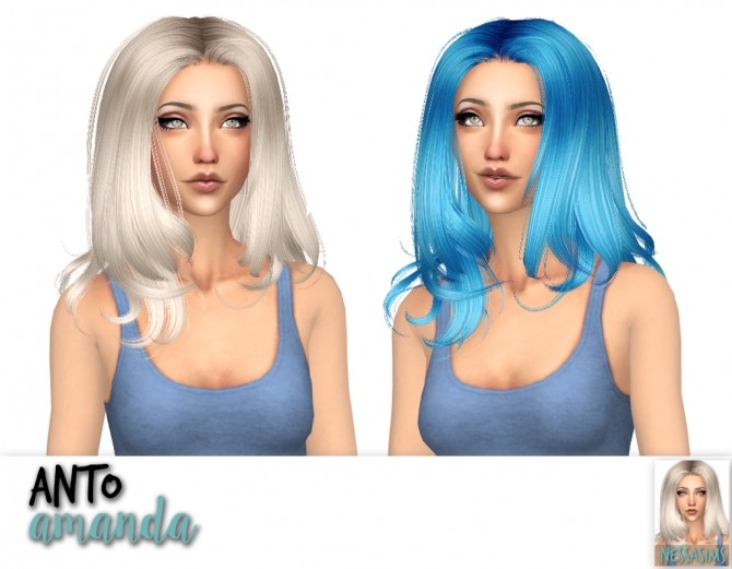 Sims 4 Anto amanda + blackout + dynasty hair retexture at Nessa Sims
