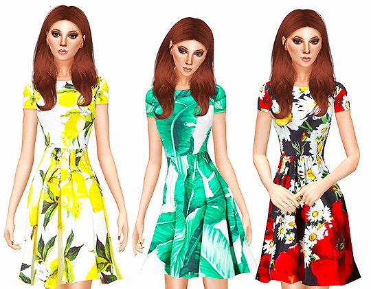 Sims 4 Print dresses at Leeloo