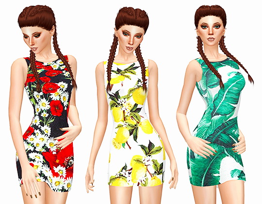 Sims 4 Print dresses at Leeloo