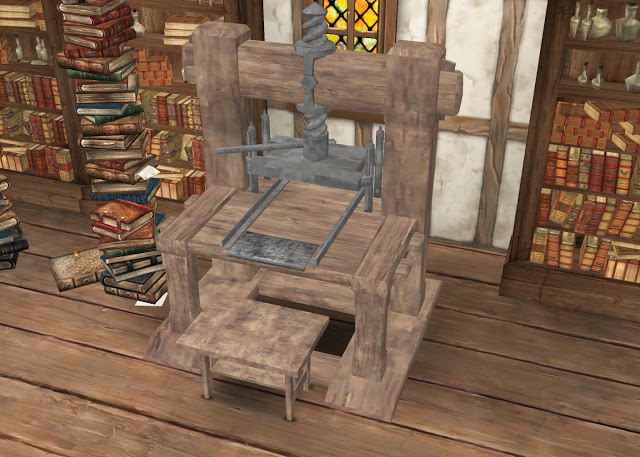 Sims 4 Medieval Printing Press as a Computer by Anni K at Historical Sims Life