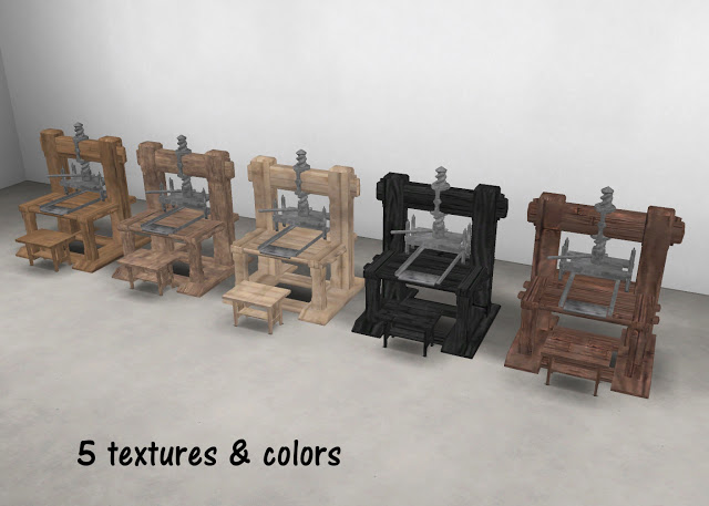 Sims 4 Medieval Printing Press as a Computer by Anni K at Historical Sims Life