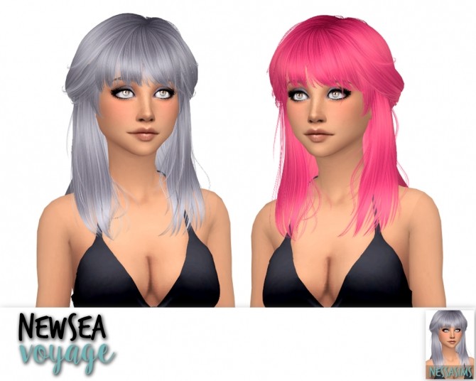 Sims 4 Newsea equinoxe + soledad + voyage hair retexture at Nessa Sims
