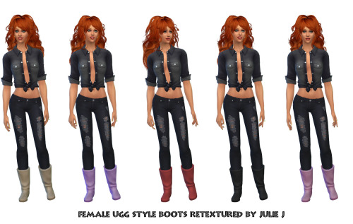 Sims 4 Female Boots Retextured at Julietoon – Julie J