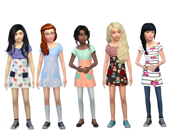 Sims 4 Girls Pocket Dress by anglgirl792 at TSR