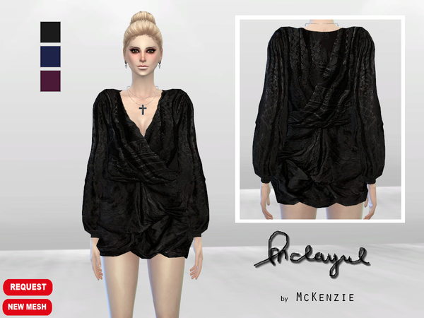 Sims 4 Grim Queen Wrap Dress by McLayneSims at TSR