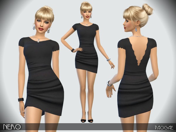 Sims 4 Nero dress by Paogae at TSR
