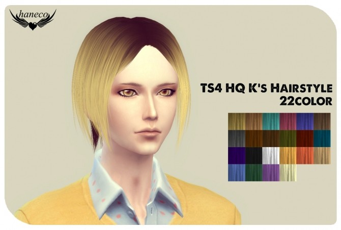 Sims 4 HQ K’s Hair at HANECO’S BOX