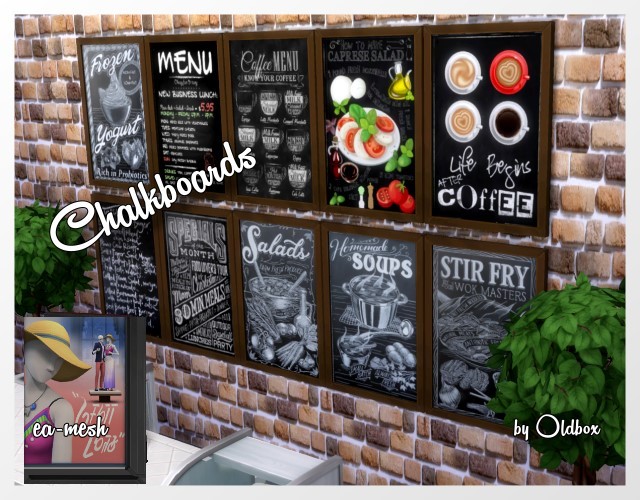 Sims 4 Chalkboards by Oldbox at All 4 Sims