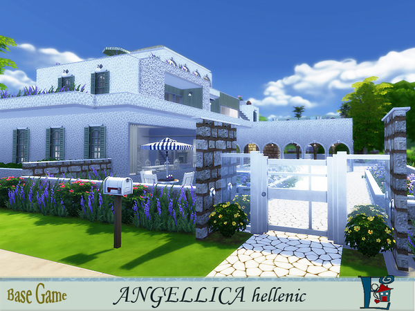 Sims 4 Angellica Hellenic Greek house by Evi at TSR