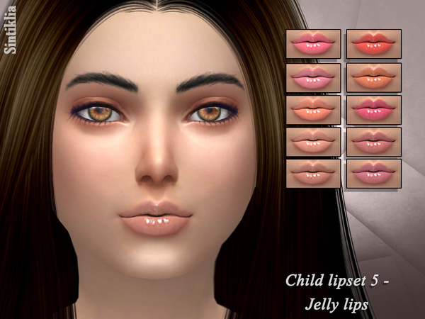 Sims 4 Child lipset 5 Jelly lips by Sintiklia at TSR