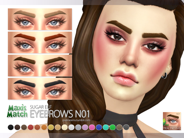 Sims 4 Maxis Match Eyebrow Pack N01 by Pralinesims at TSR