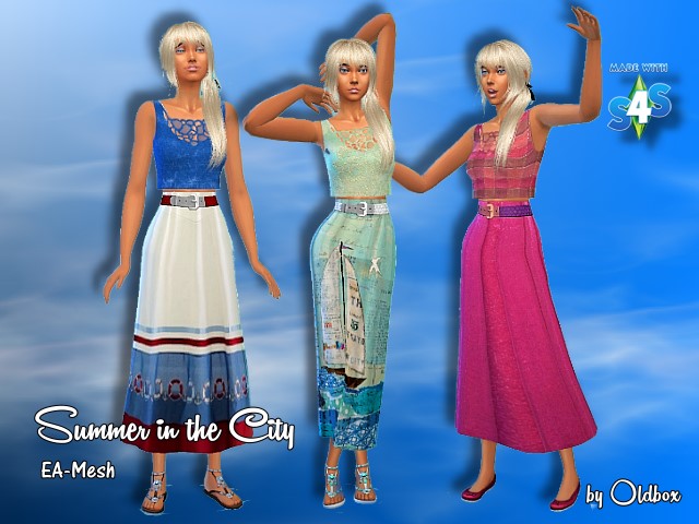 Sims 4 Summer in the City dress by Oldbox at All 4 Sims