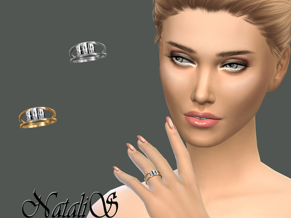 Sims 4 Baguette crystals engagement ring left by NataliS at TSR