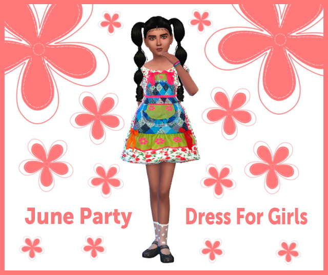 Sims 4 June Part Dress For Girls at Nathalia Sims