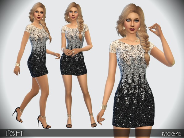Sims 4 Light dress by Paogae at TSR