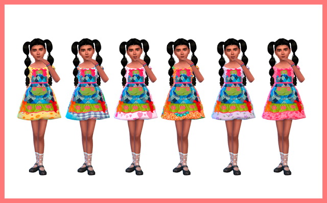 Sims 4 June Part Dress For Girls at Nathalia Sims