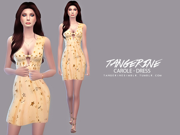 Sims 4 Carole dress by tangerinesimblr at TSR