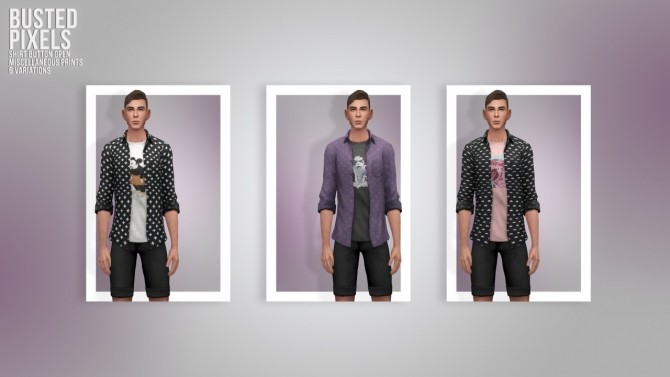 Sims 4 Shirt Button Open Miscellaneous Prints at Busted Pixels