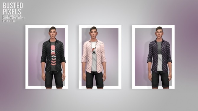 Sims 4 Shirt Button Open Miscellaneous Prints at Busted Pixels