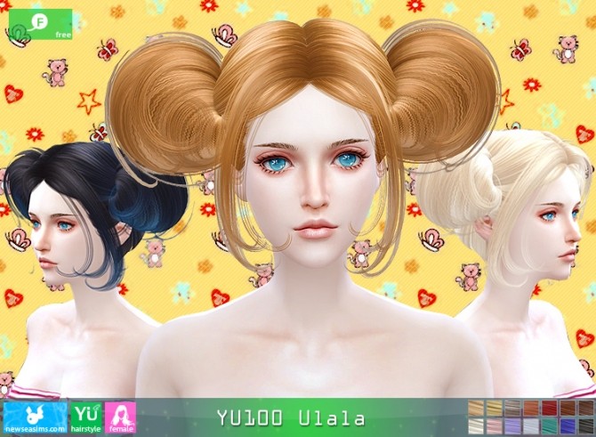 Sims 4 YU100 Ulala hair (FREE) at Newsea Sims 4