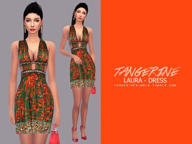 Sims 4 Laura dress at Tangerine Simblr