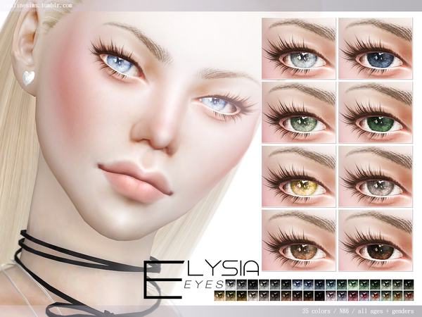 Sims 4 Elysia Eyes N86 35 colors by Pralinesims at TSR