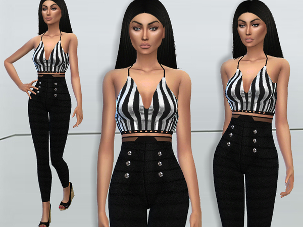 Sims 4 Chic Jumpsuit by Puresim at TSR