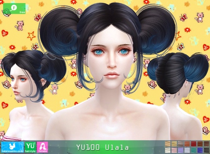 Sims 4 YU100 Ulala hair (FREE) at Newsea Sims 4