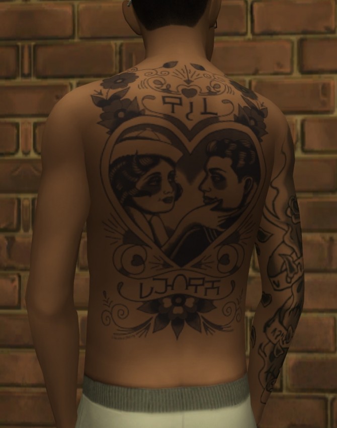 Sims 4 Windenburg Ink part 1 back Tattoos (male only) at Budgie2budgie