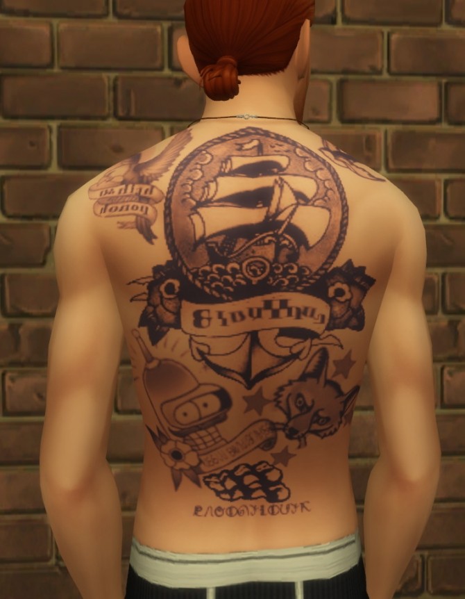 Sims 4 Windenburg Ink part 1 back Tattoos (male only) at Budgie2budgie