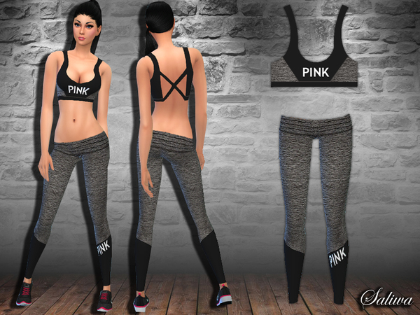 Sims 4 Pink Workout Outfit by Saliwa at TSR
