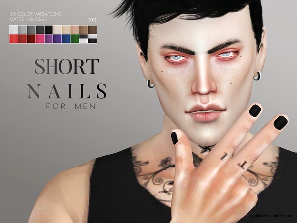 Sims 4 Nail Pack For Men by Pralinesims at TSR