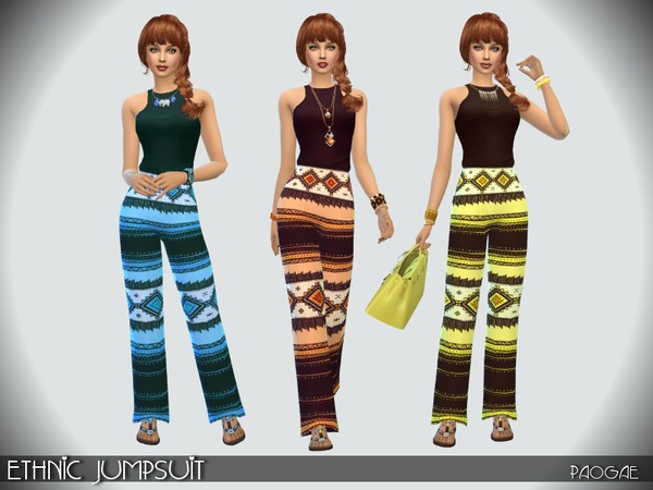 Sims 4 Ethnic Jumpsuit by Paogae at TSR