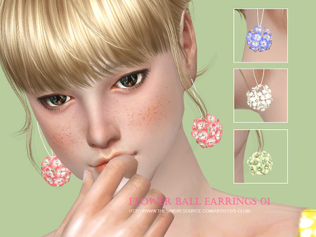 Flower balls earrings N01 by S-Club WM at TSR