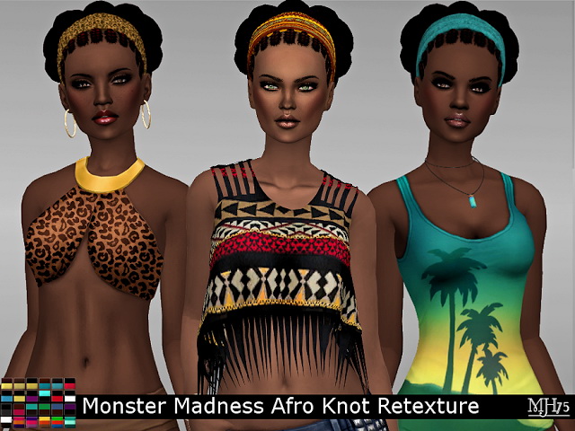 Sims 4 Afro Knot by Monster Madness Hair Retexture at Sims Addictions
