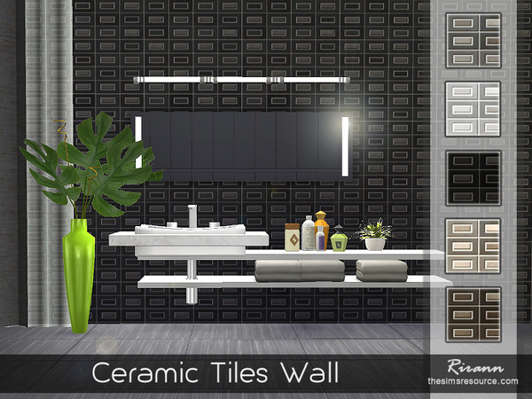 Sims 4 Ceramic Tiles Wall by Rirann at TSR