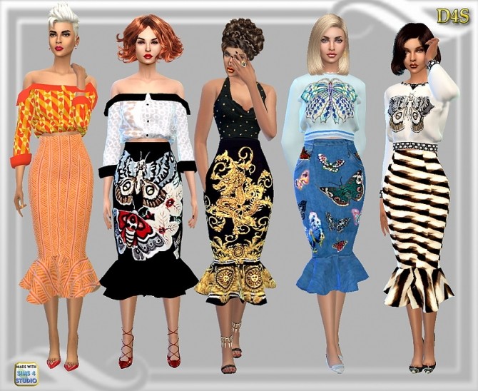 Sims 4 Mermaid line skirt at Dreaming 4 Sims