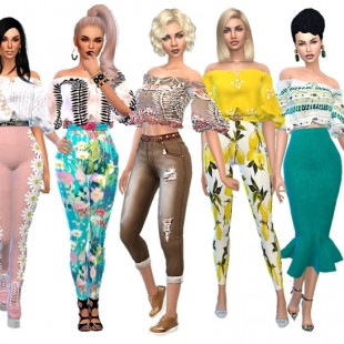 Glamour Denim Jumpsuit By Saliwa At Tsr » Sims 4 Updates