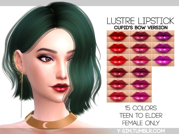 Sims 4 Lustre Lipstick Bow by Y Sim at TSR