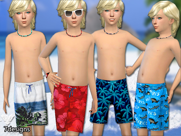 Sims 4 Boys Summer Shorts by Pinkzombiecupcakes at TSR