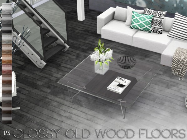Sims 4 Glossy Old Wood Floors by Pralinesims at TSR
