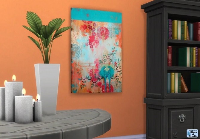 Sims 4 One tile painting with 12 swatches at Sims 4 Studio