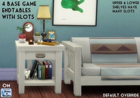 4 basegame endtables with slots at Sims 4 Studio