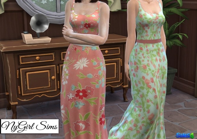 Sims 4 Belted Tank Maxi Dress at NyGirl Sims