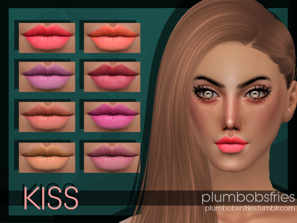 Sims 4 PnF Kiss lipstick by Plumbobs n Fries at TSR