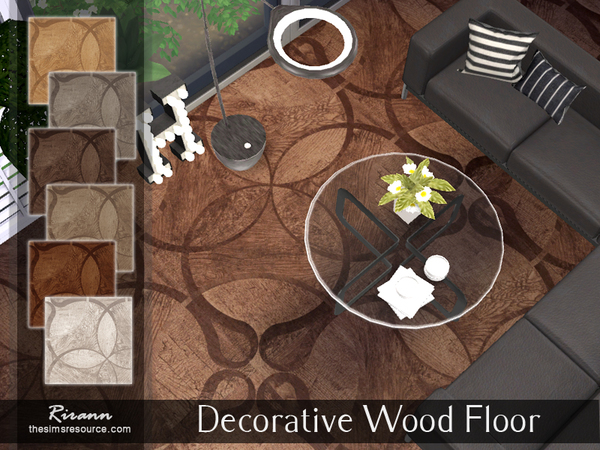 Sims 4 Decorative Wood Floor by Rirann at TSR